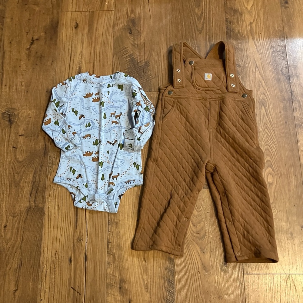 Carhartt Overall and Onesie Set